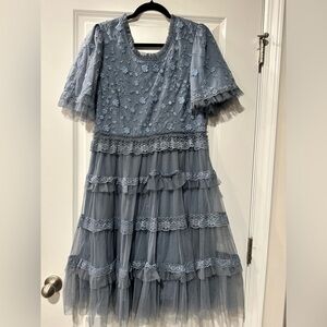 JessaKae Blue Lace Tiered Dress